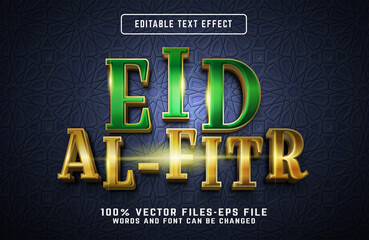 luxury EID Al fitr text effect premium vectors