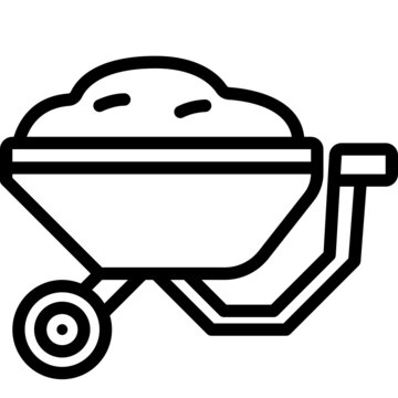 recommend clip art: wheelbarrow line icon