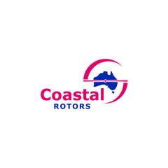 Australia coastal rotor logo vector maps