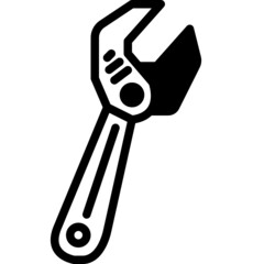 wrench solid line icon
