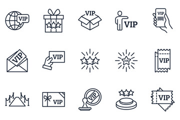 set of VIP elements symbol template for graphic and web design collection logo vector illustration