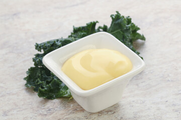 Cheese sauce in the bowl