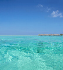 Naklejka na ściany i meble Perfect tropical day. A beautiful turquoise ocean.