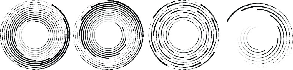 Halftone dots in circle form. round logo . vector dotted frame . design element