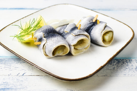 Rolled herring marinated - rollmops
