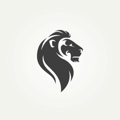 classic lion's head logo template vector illustration design. premium tattoo, esport, mascot icon logo concept