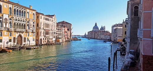 venice, italy - classic image of venetian canals with gondola