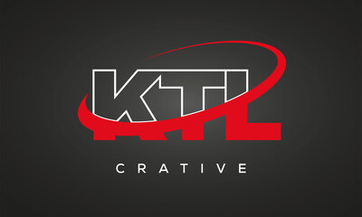 KTL creative letters logo with 360 symbol vector art template design