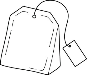 Isolated vector illustration of tea bag on transparent background