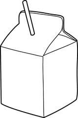 Isolated vector illustration of milk or juice carton on transparent background
