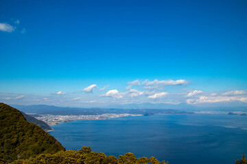 快晴の空と眺望