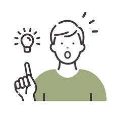 若い男性の閃き