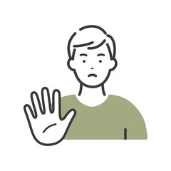 拒否する若い男性