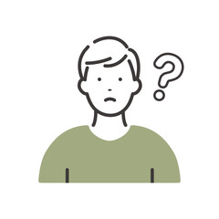 疑問の表情をする若い男性