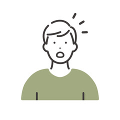 驚いた表情の若い男性