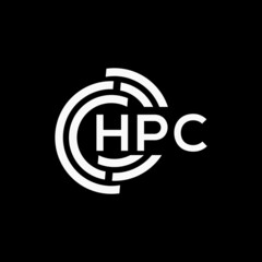 HPC letter logo design on black background. HPC creative initials letter logo concept. HPC letter design.