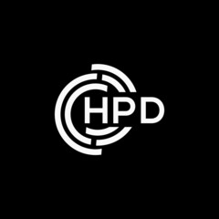 HPD letter logo design on black background. HPD creative initials letter logo concept. HPD letter design.