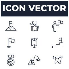 set of Flag elements symbol template for graphic and web design collection logo vector illustration