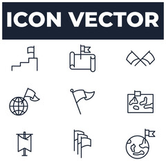 set of Flag elements symbol template for graphic and web design collection logo vector illustration