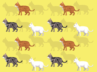 Animal Cat American Shorthair Various Coat Seamless Wallpaper Background