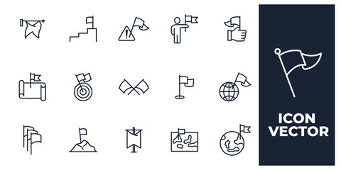 set of Flag elements symbol template for graphic and web design collection logo vector illustration