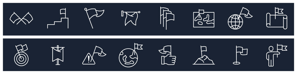 set of Flag elements symbol template for graphic and web design collection logo vector illustration