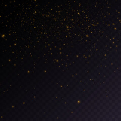 Vector star cloud with dust.Glowing light effect with lots of shining falling glare isolated on dark background.	
