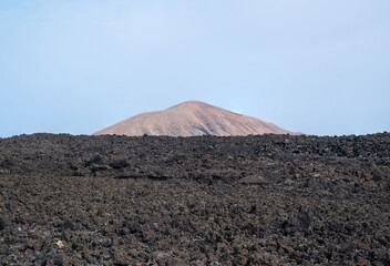 Caldera Blanca volcano, Timanfaya, Canary Islands, Lanzarote, Spain