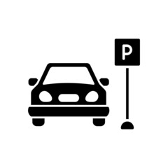 Car Parking Icon Logo Design Vector Template Illustration
