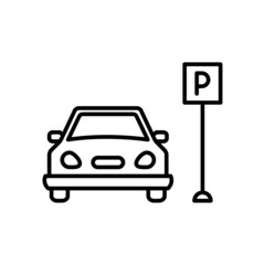 Car Parking Icon Logo Design Vector Template Illustration