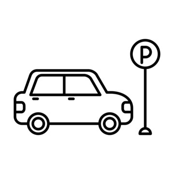 Car Parking Icon Logo Design Vector Template Illustration
