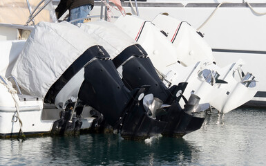 outboard motor propeller in la spezia harbour