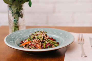 Nicely served food in a restaurant