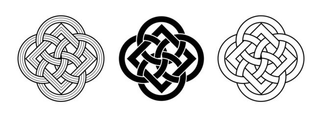 Buryat Mongolian interlaced rings ornament vector illustration