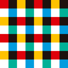 Seamless pattern with plaid motifs in 6 colors