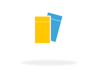 Zwei Tickets als Symbol für Eintrittskarten oder Gutscheine