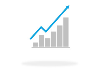 Diagramm mit Pfeil als Symbol für Business Erfolg