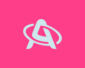 Fototapeta premium Revolving letter A modern logo icon design concept. Application icon logotype design template. Planet, orbit vector icon logo design.