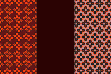 Batik texture trendy red color vector seamless pattern.