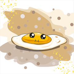 cute cheerful egg cartoon illustration