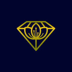 Luxury flower and diamond logo design