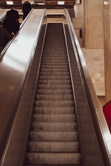 escalators at a subway station. photo inside.