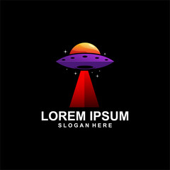 Ufo galaxy logo design abstract modern