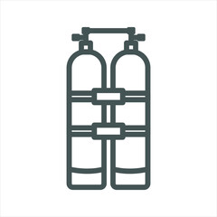 oxygen air Tank simple line icon