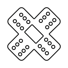 Band aid, bandage outline icon. Line art vector.