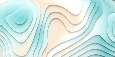 Abstract 3d art background with curve lines. Wavy paper cut style background.