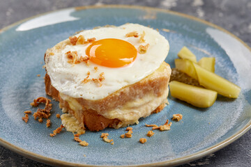 breakfast with fried egg and cheese