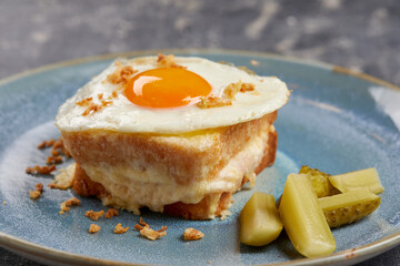 breakfast with fried egg and cheese