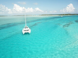 Obraz premium Exuma Cays, Bahamas. View from Above. No filters