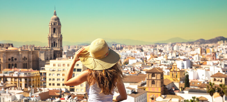 woman at Malaga- expatriate or travel concept